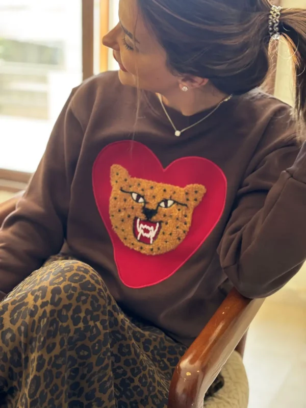 Leopard in A Heart Sweater - Image 3